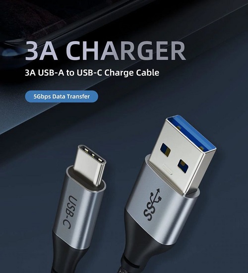 3ft Premium USB Type-C to USB3.0 AM Cable 5Gbps Charging & Sync